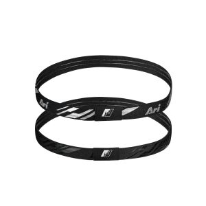 ARI SLASH ELASTIC HEADBAND - BLACK/SILVER/BLACK