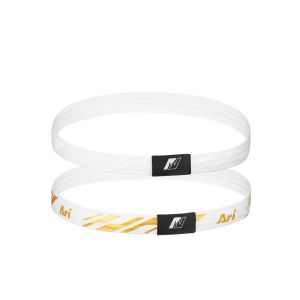 ARI SLASH ELASTIC HEADBAND - WHITE/GOLD/WHITE