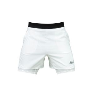 ARI MEN BREATHE 2IN1 V3 RUNNING SHORTS 3 INCHES - WHITE/WHITE/SILVER