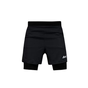 ARI WOMEN BREATHE 2IN1 V3 RUNNING SHORTS 3 INCHES -  BLACK/BLACK/SILVER